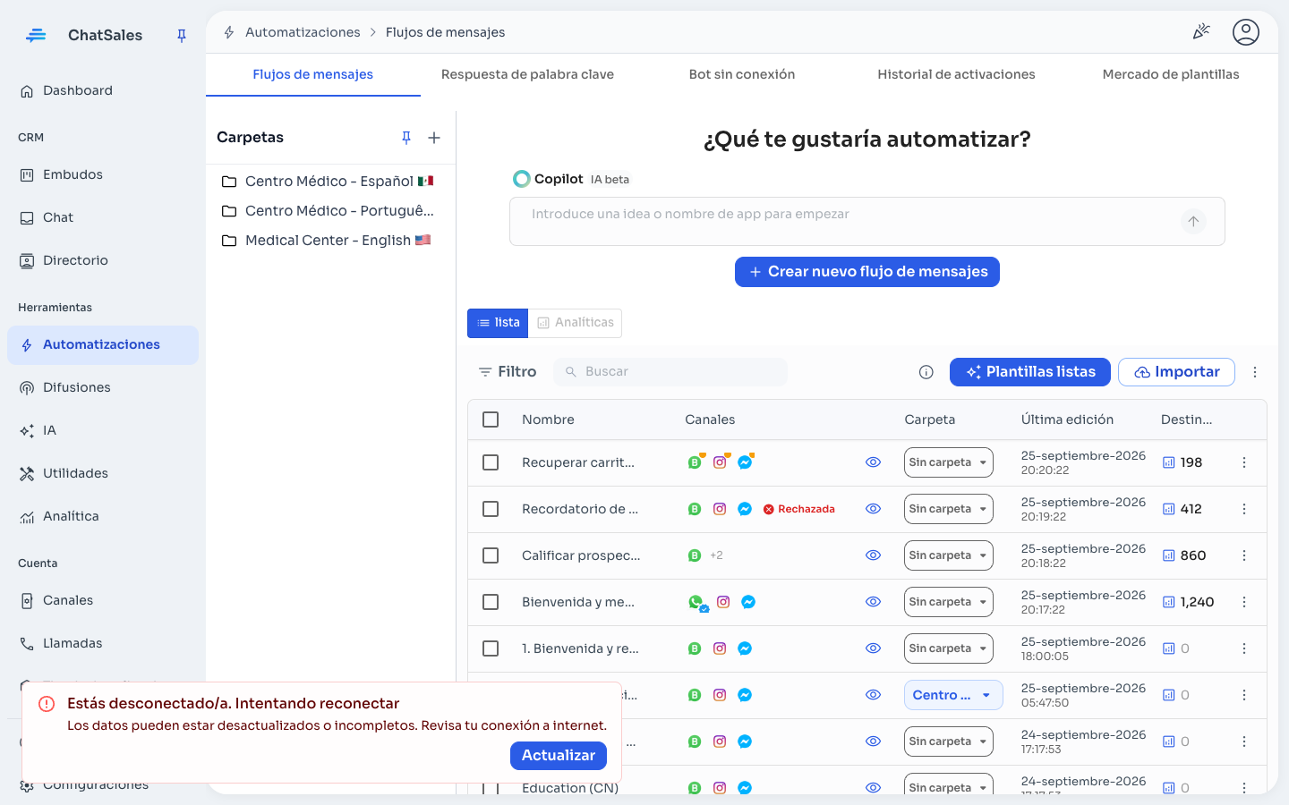 Flujos y respuestas automáticas — ChatSales